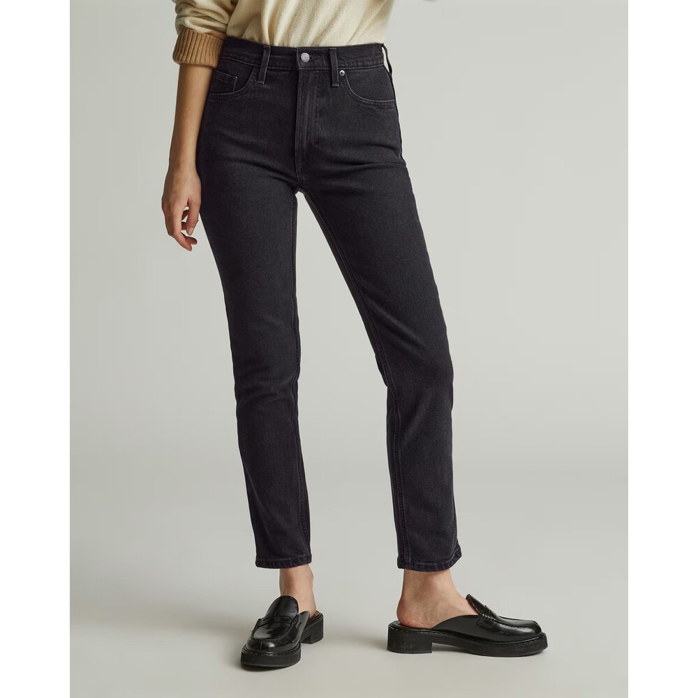 EVERLANE Womens Jeans Size 23 Black Wash Straight High Waisted ORIGINAL CHEEKY